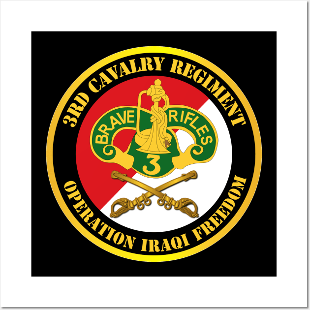 3rd Cavalry Regiment DUI - Red White - Operation Iraqi Freedom Wall Art by twix123844